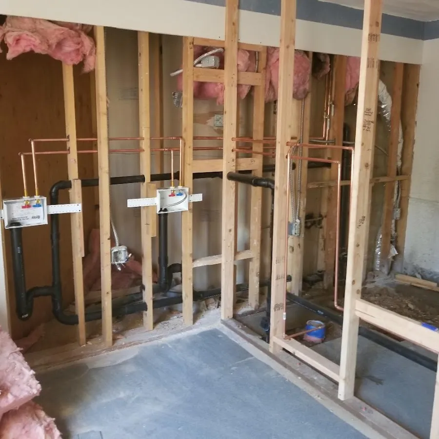 Rough-in copper and drain pipes for Bathroom Plumbing in Grants Pass